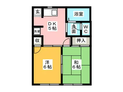 ルミエール(2K/2階)の間取り写真