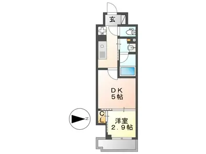 パークアクシス新栄(1DK/5階)の間取り写真