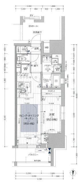 プレサンスロジェ丸の内PRIME CASA(1LDK/15階)の間取り写真