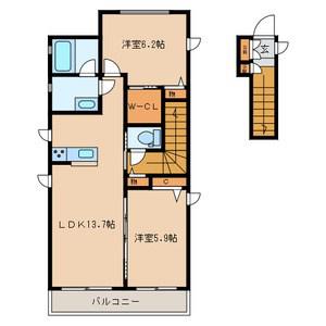 SHAMAISON K(2LDK/1階)の間取り写真