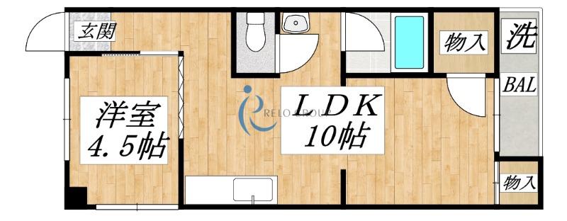 スカイハイツ中野(1LDK/3階)の間取り写真