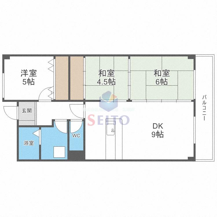 アスティオン江坂(3LDK/2階)の間取り写真