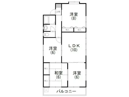 住吉Uハイツ(4LDK/3階)の間取り写真