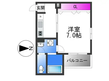 ALEGRIA八尾(1K/1階)の間取り写真