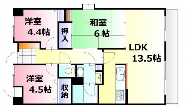 クシティガルバビル(3LDK/7階)の間取り写真
