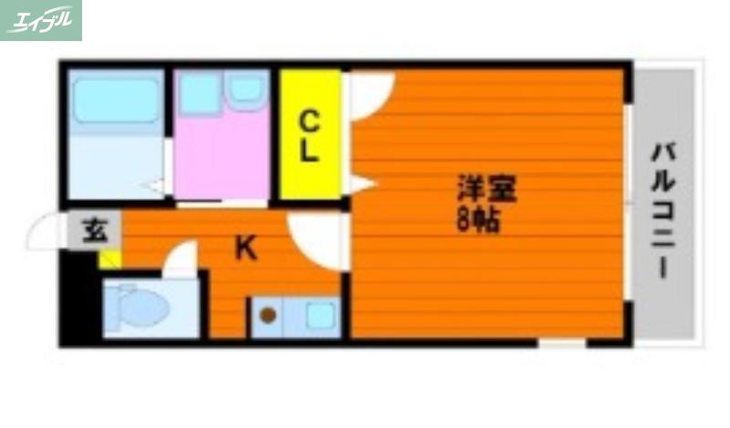 サンハイム津島西(1K/2階)の間取り写真