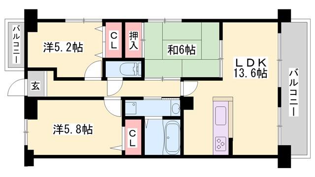 パストラル青山(3LDK/2階)の間取り写真