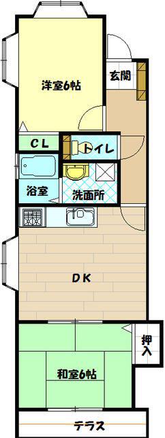 ヴィラMIT(2DK/2階)の間取り写真