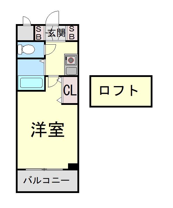 ローテローゼ本山(1K/3階)の間取り写真