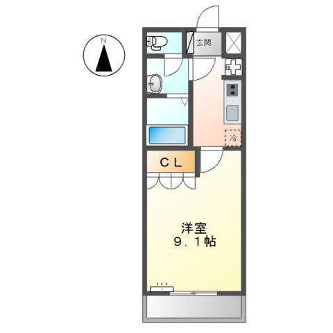 プライムメゾン(1K/1階)の間取り写真