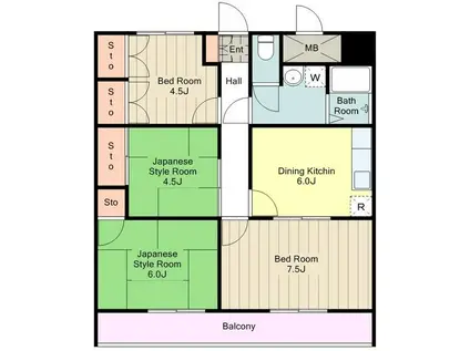 アーバンアメニティ1(4DK/3階)の間取り写真