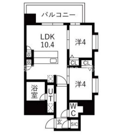 スプランディッド玉造(2LDK/5階)の間取り写真