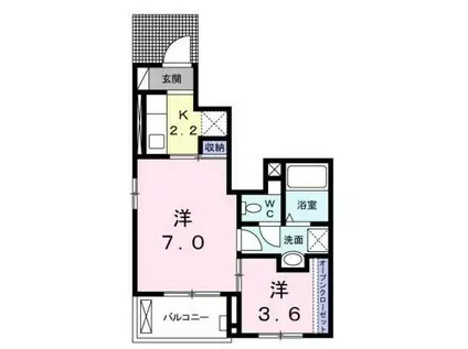 エル・ソル・ナシエンテ(1SK/1階)の間取り写真