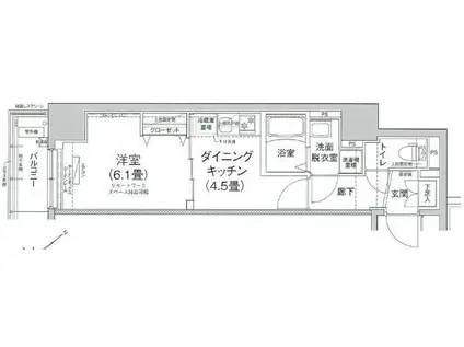 アイル ノヴェル駒込(1DK/5階)の間取り写真