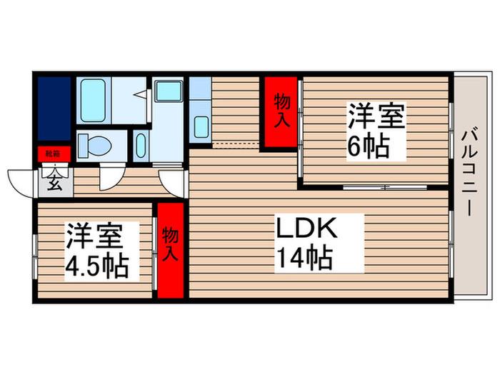 PARR MARK TODA(2LDK/4階)の間取り写真
