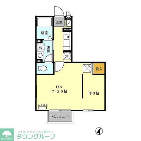 ウェンディ(1DK/1階)の間取り写真