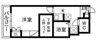 フォルティーナ戸田(1K/1階)の間取り写真