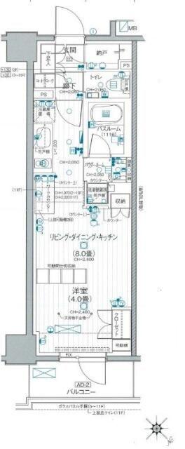 デュオステージ関内II(ワンルーム/3階)の間取り写真