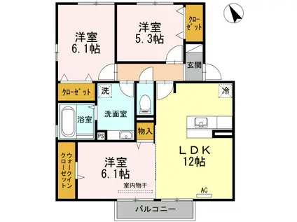 アクシス21(3LDK/2階)の間取り写真