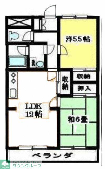 クレベールハイツ(2LDK/5階)の間取り写真