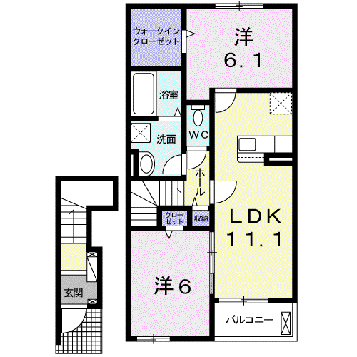八街市八街ほ 2LDK 2023年築(2LDK/2階)の間取り写真