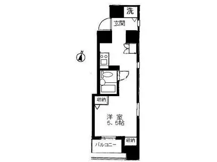 日神デュオステージ笹塚西館(ワンルーム/13階)の間取り写真