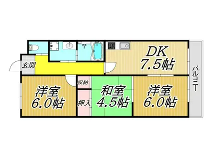 ミツワハイツ(3DK/3階)の間取り写真