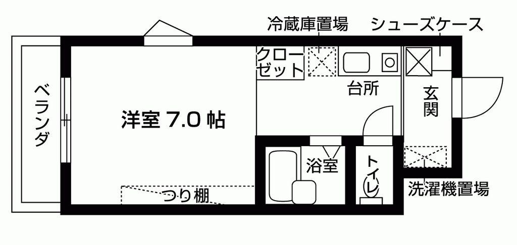 NASIC津田沼(ワンルーム/5階)の間取り写真