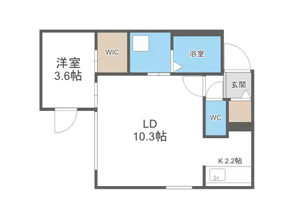 プログレス元町II(1LDK/1階)の間取り写真