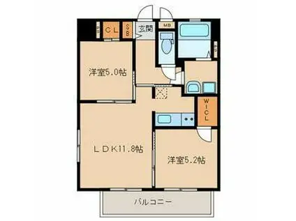 門司ポロニア弐番館(2LDK/4階)の間取り写真