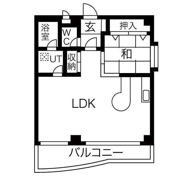 ラヴィアンムロガ(1LDK/3階)の間取り写真