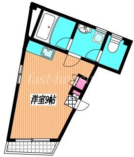 クロケットハウス(ワンルーム/2階)の間取り写真