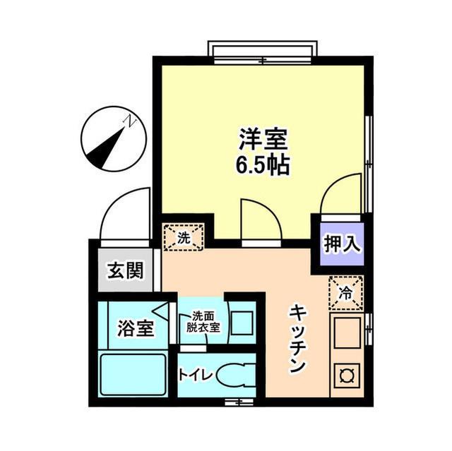 信開セルーラ粟津駅西2(1K/1階)の間取り写真
