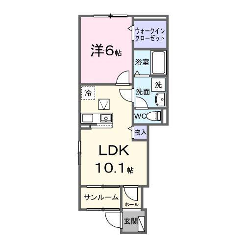 ファビオネスト駒沢(1LDK/1階)の間取り写真
