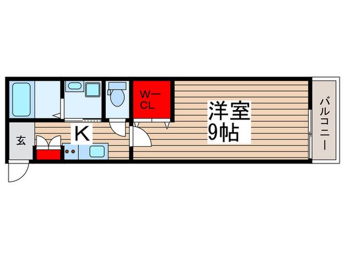 ECRAS(1K/3階)の間取り写真