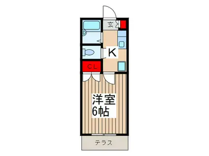Kグランデ(1K/1階)の間取り写真