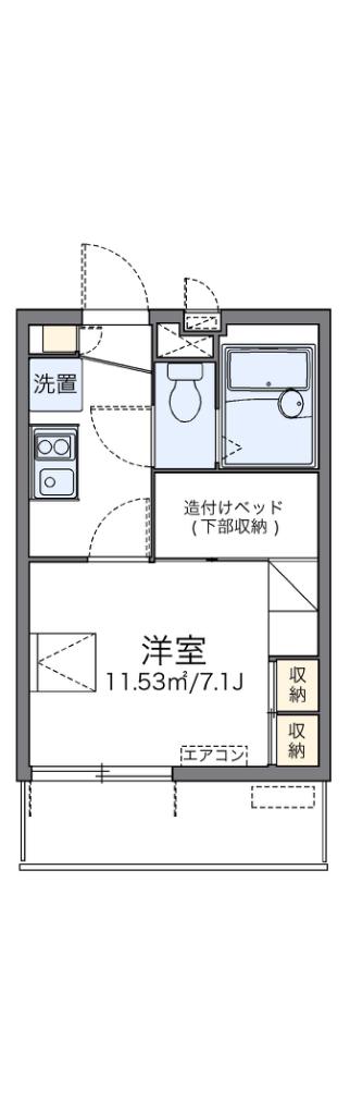 レオパレス本田ハイツ(1K/4階)の間取り写真
