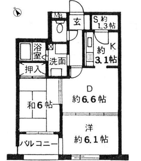 ル・ヴェルト調布(3SDK/1階)の間取り写真