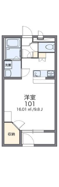 レオパレスエメラルドストーン(ワンルーム/2階)の間取り写真