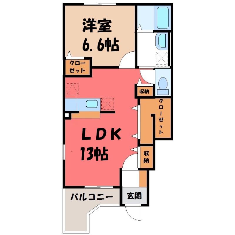 コンフォート・ガーデン(1LDK/1階)の間取り写真