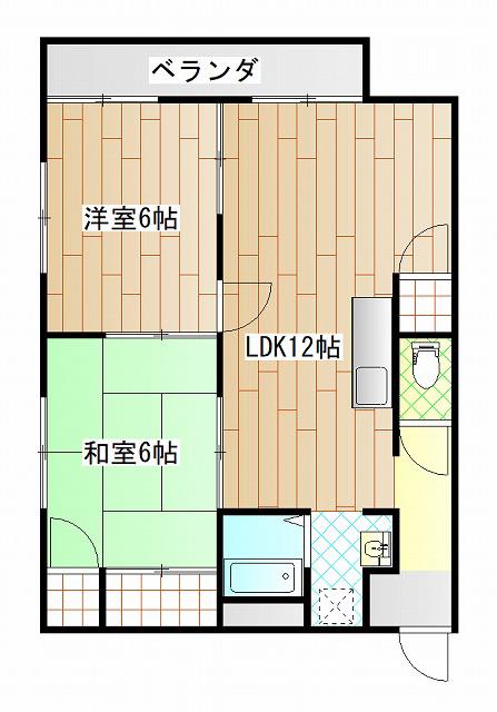 フレーベル沖(2LDK/2階)の間取り写真