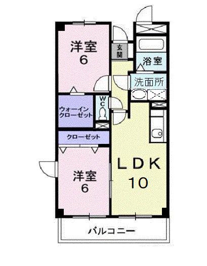サントピア(2LDK/3階)の間取り写真