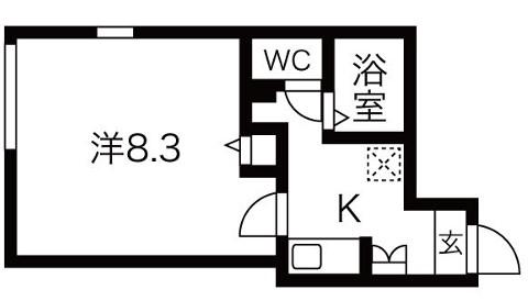 フラシア鶯谷(1K/4階)の間取り写真
