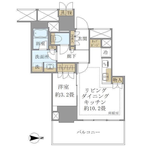 BRILLIA TOWER 池袋 ウエスト(1LDK/14階)の間取り写真