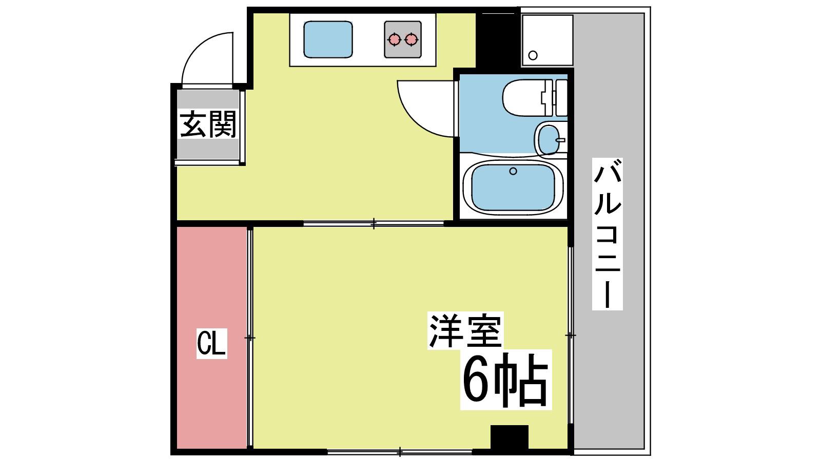フレンドマンション(1K/5階)の間取り写真