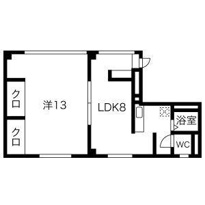 グランブルー(1LDK/3階)の間取り写真