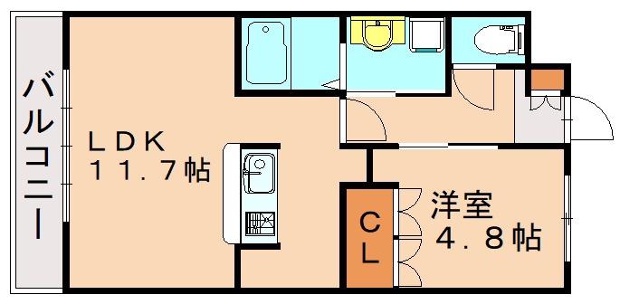 ラピュタII (1LDK/2階)の間取り写真