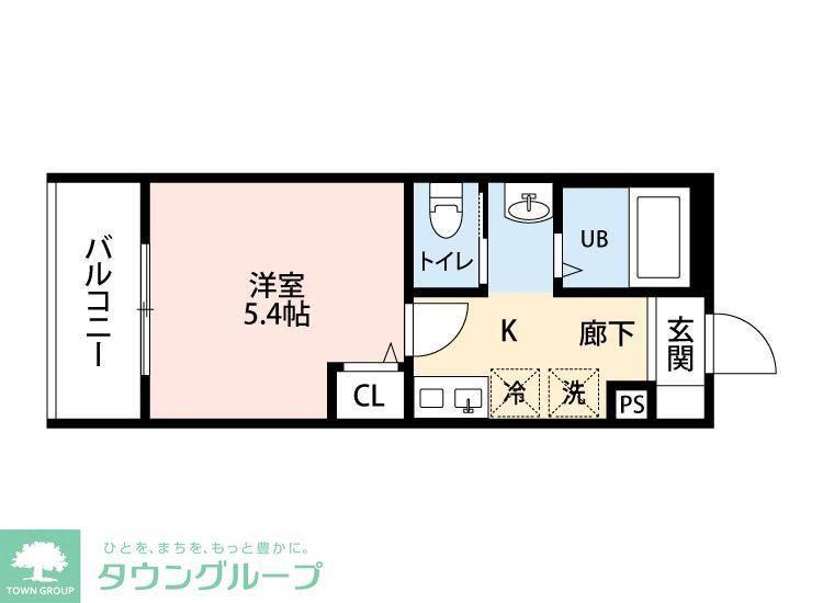 MELDIA新百合ヶ丘(1K/2階)の間取り写真