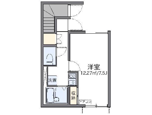 レオネクストアローステージII(1K/1階)の間取り写真