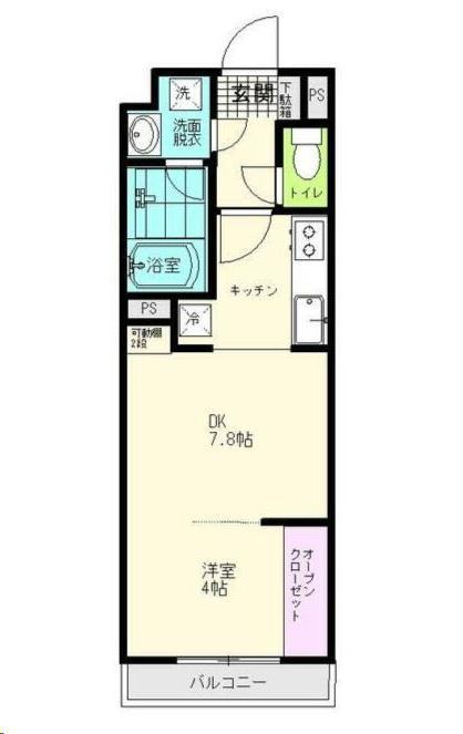 THE IOT HARANOMACHI β(1DK/1階)の間取り写真